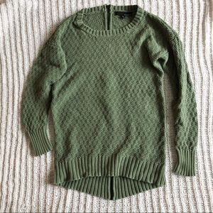 Women’s Green Sweater, Back Zipper Detail